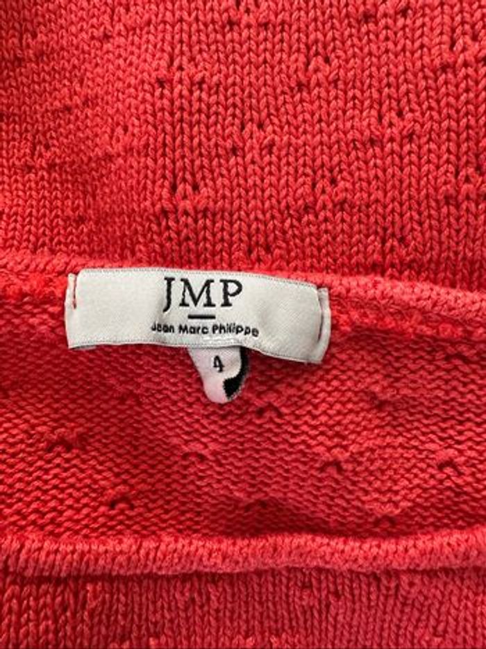 Pull oversize en maille ajourée orange corail Jean Marc Philippe T48 4XL - photo numéro 6