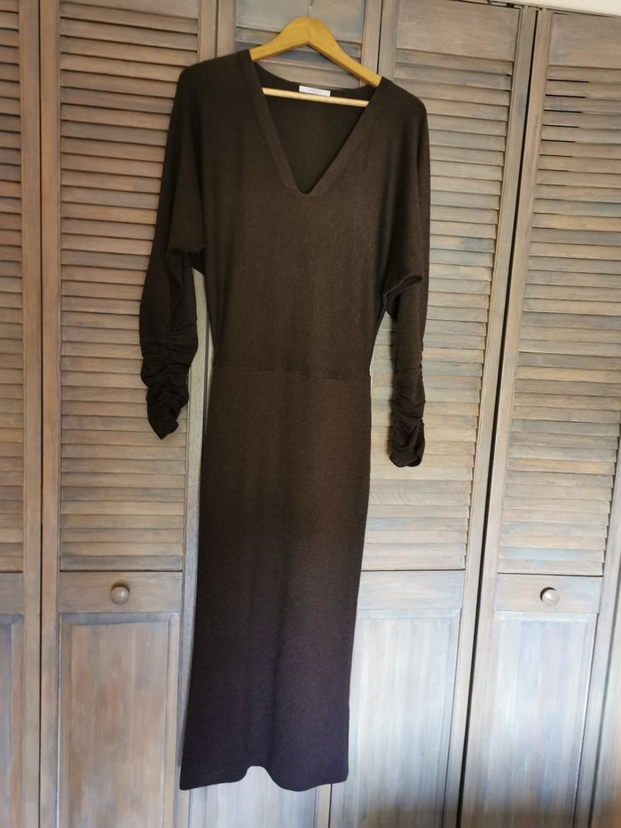 Robe longue marron en maille Zapa T38 - photo numéro 5