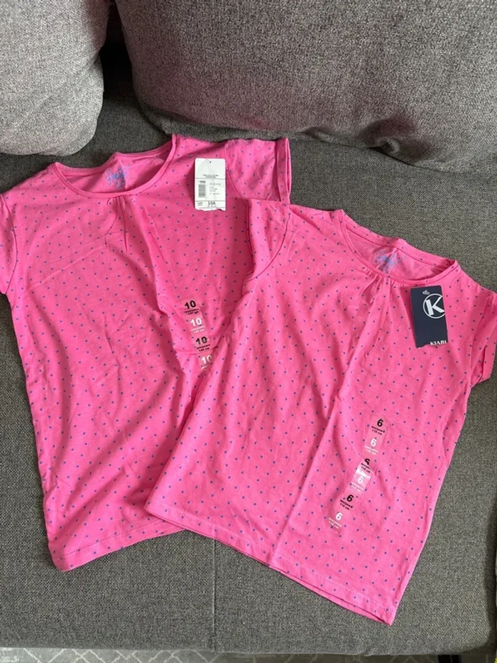 Lot teeshirt rose kiabi 10ans&6ans