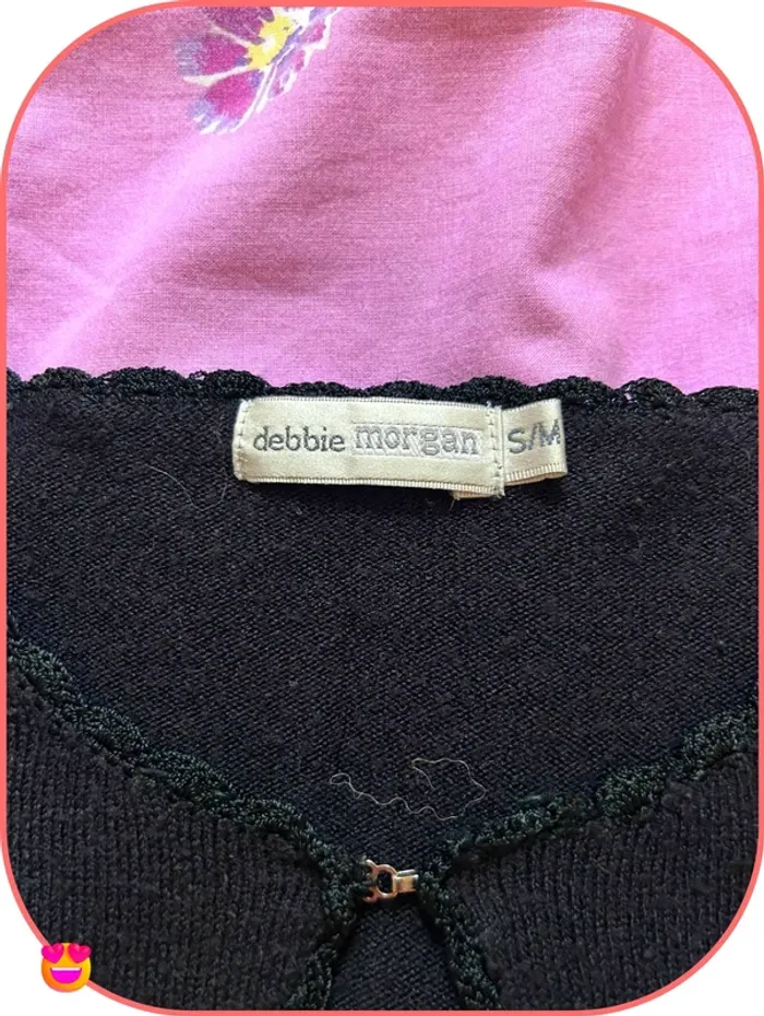 Joli pull noir Debbie Morgan avec col décoratif - Taille S/M - photo numéro 4