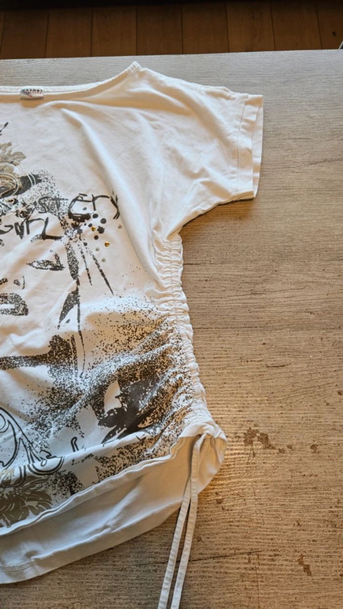 T shirt blanc épais à manches courtes élastique, Casual Clothing, XL - photo numéro 3