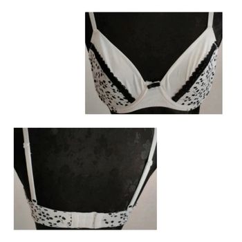 Soutien gorge avec armature blanc et motifs feuilles noires Influx taille 90B