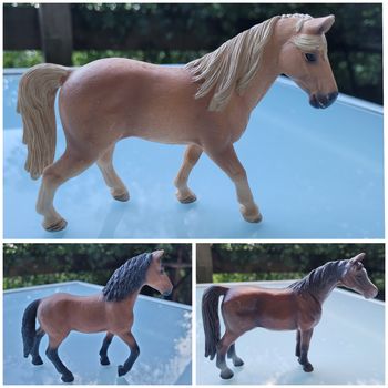 Lot de 3 Chevaux Scheich : 1 beige, un brun et noir et un brun brillant