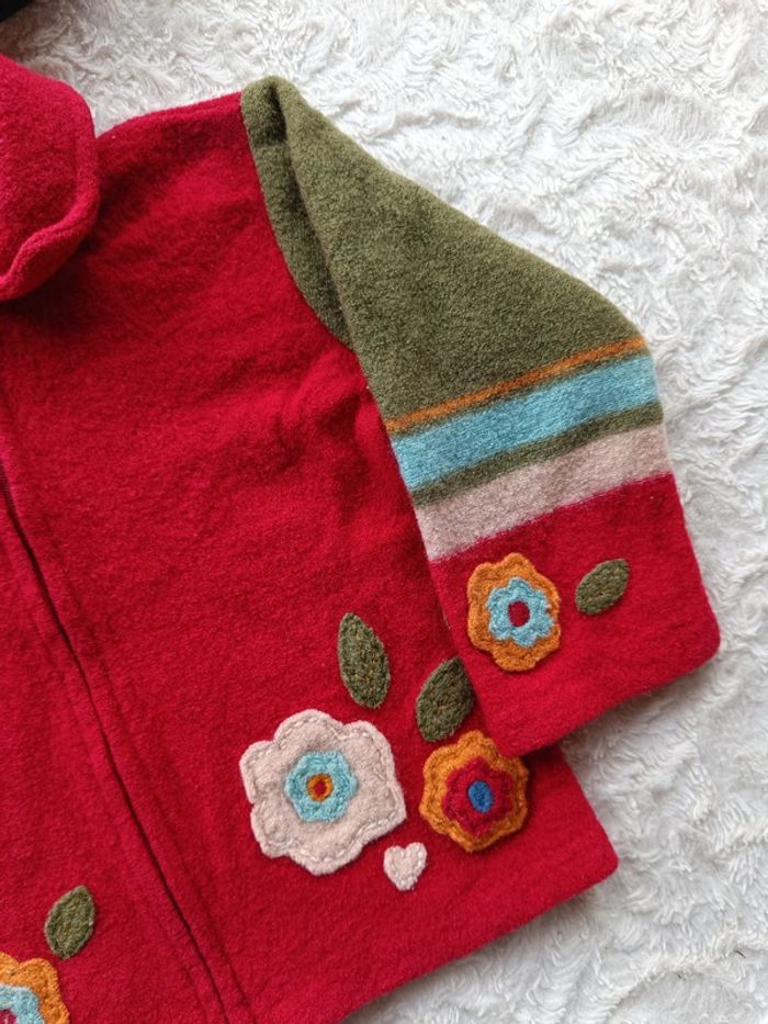 Gilet manches longues Fille 18 mois Fleurs oiseau - photo numéro 4