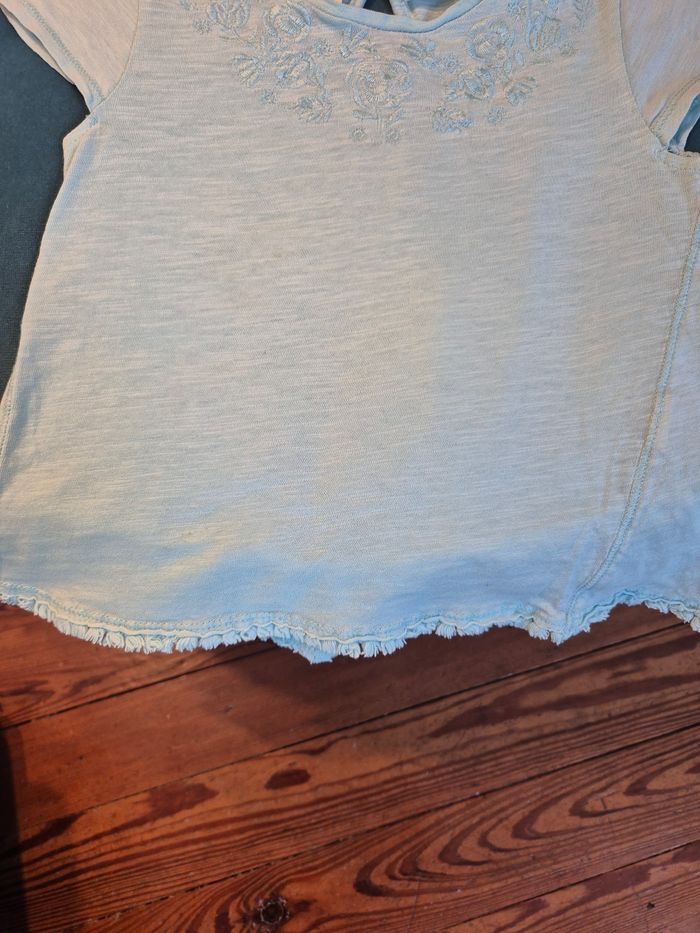Tee-shirt Zara Babygirl t. 2/3 ans bleu clair - photo numéro 5
