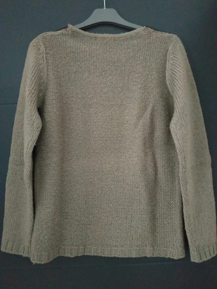 Ancien pull avec détail épaules simili cuir - photo numéro 4