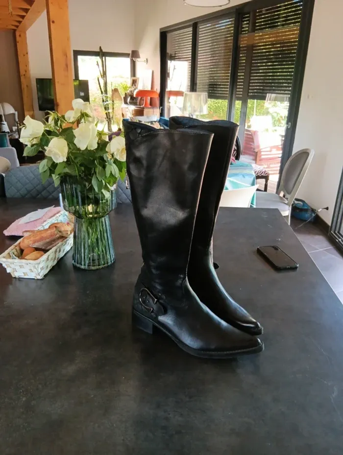 Bottes cavalières cuir