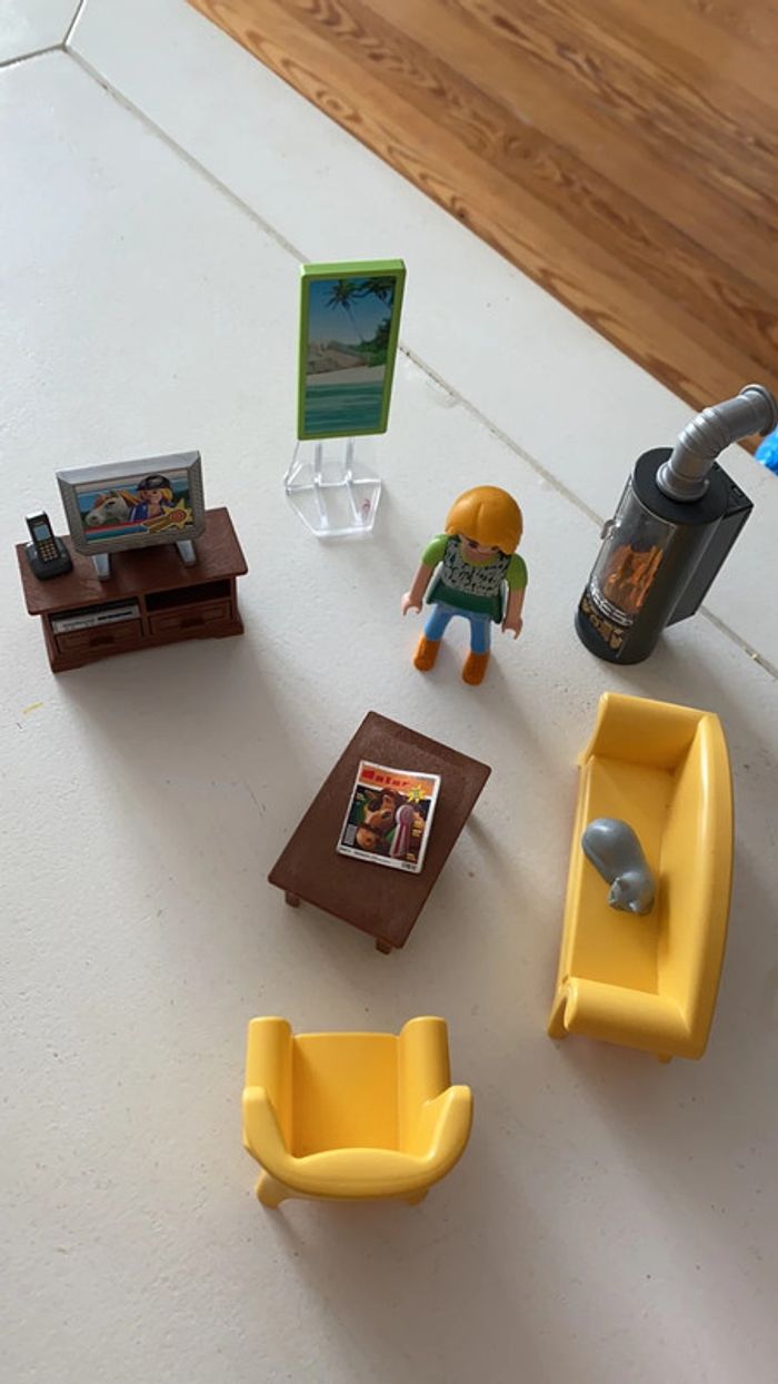 Salon avec poêle playmobil