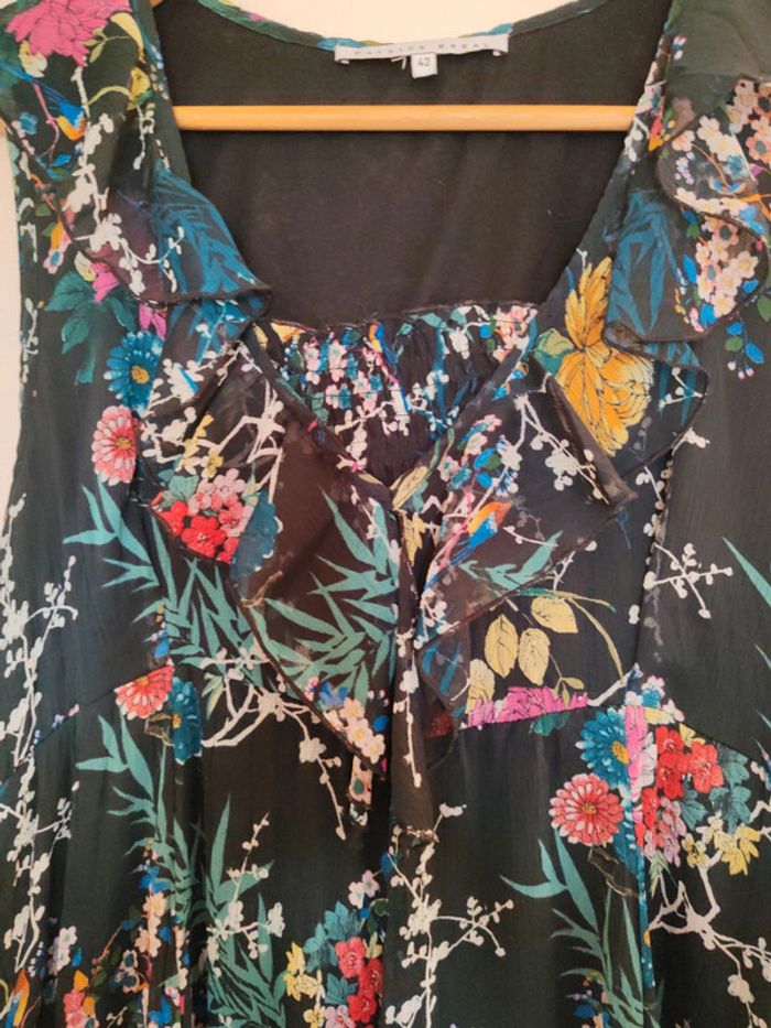 Robe courte fleurie marine Patrice Breal 42 - photo numéro 3