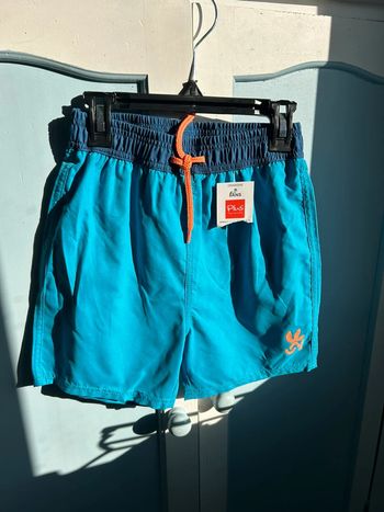 🌸💙 Très joli short de bain garçon 8 ans cordon orange neuf 🌸