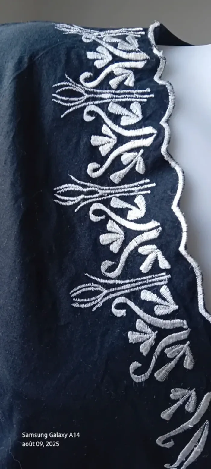 Tunique longue manches longues en coton esprit oriental avec broderies noir femme 38/40 lily rose - photo numéro 7