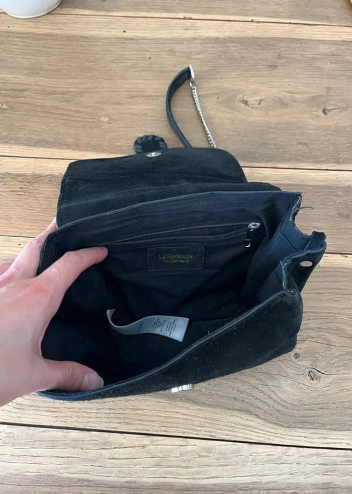 Sac à bandoulière en daim noir la Redoute - photo numéro 4