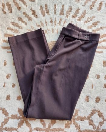 Pantalon tailleur marron jambes évasées femme 42