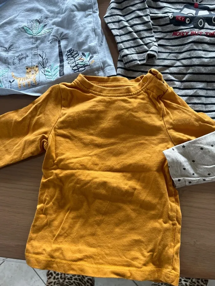 Lot 7 t-shirt manche longue bébé garçon 6 mois - photo numéro 3