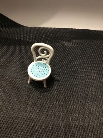 Playmobil chaise blanche assise bleu à pois pièces détachées maison cuisine