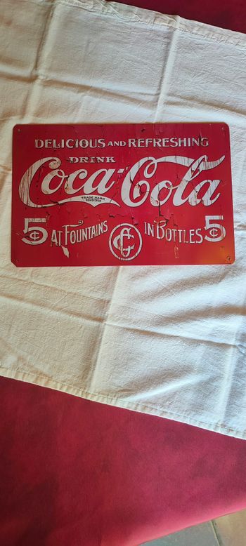 Plaque publicitaire delicious and refreshing drink coca cola