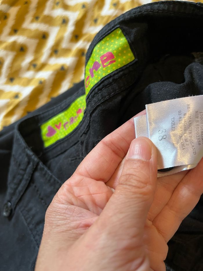 Pantalon lin noir taille 38 cache cache - photo numéro 3