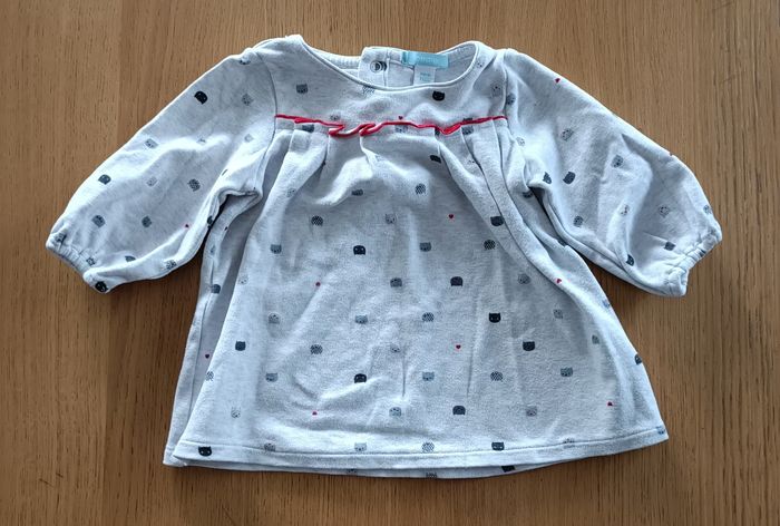 Robe Blouse hiver Obaïbi 9 mois gris clair - photo numéro 2