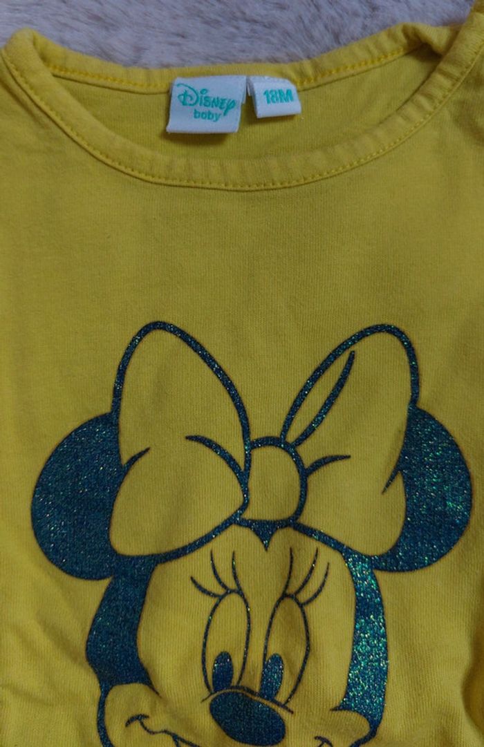T-shirt jaune Minnie 18M - photo numéro 3
