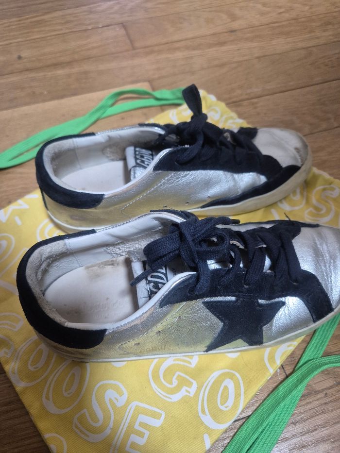 Basket fille golden goose argenté bleu marine 33 - photo numéro 7