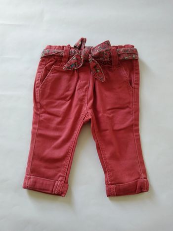pantalon rose avec ceinture tape a l'oeil fille 3 mois taille ajustable