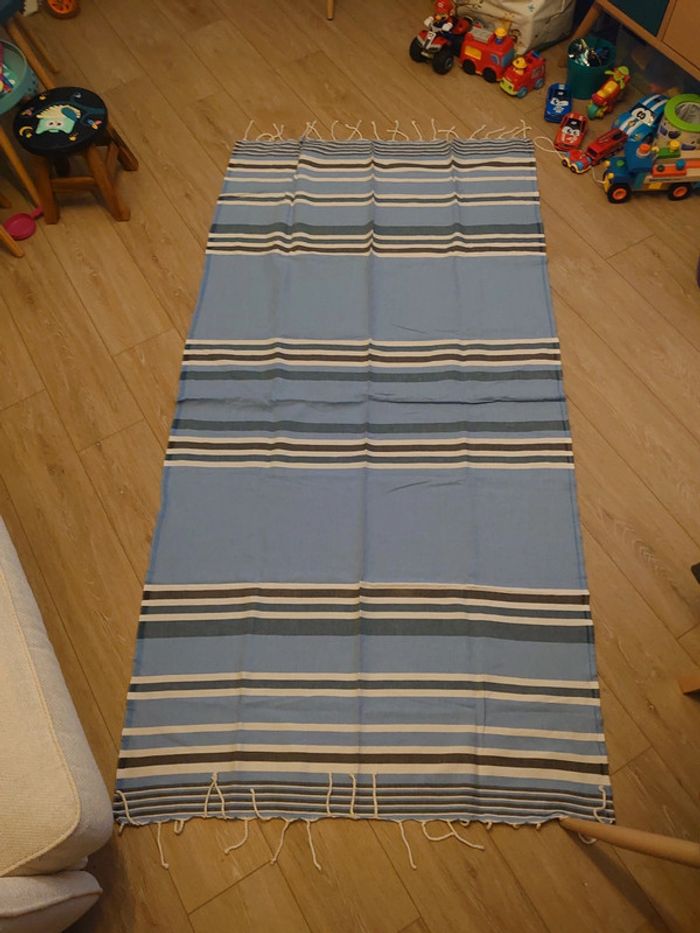 Fouta avec franges rayé - photo numéro 2
