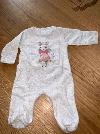 pyjama 1 pièce long bébé fille InExtenso dors bien lapin danseuse
