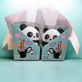 Lot 2 pots à stylos Panda XXL Legami Super Kawaii