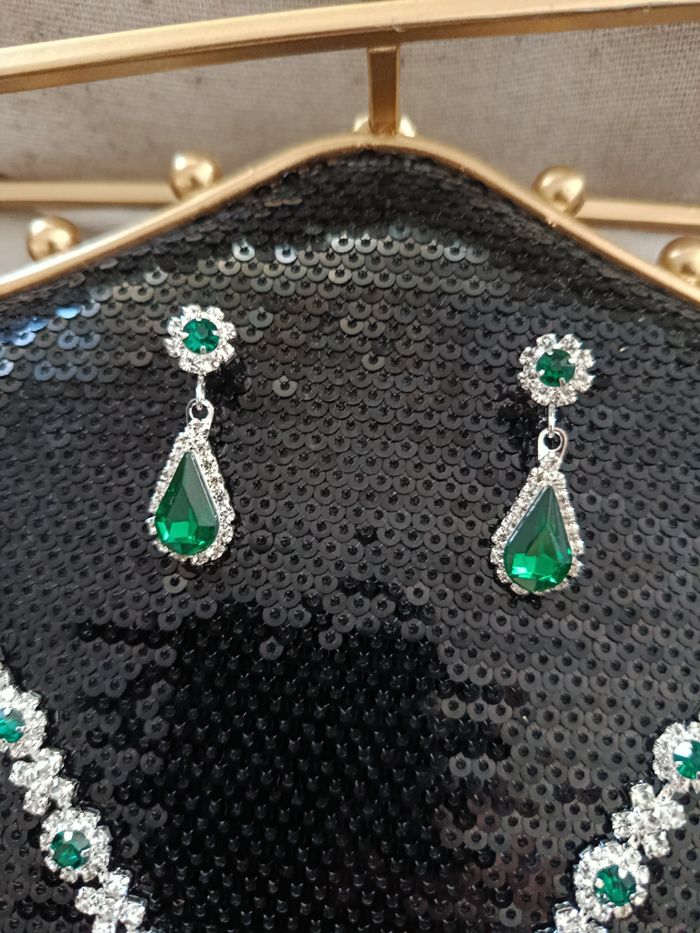 Parure Vert émeraude Diamanté - photo numéro 5