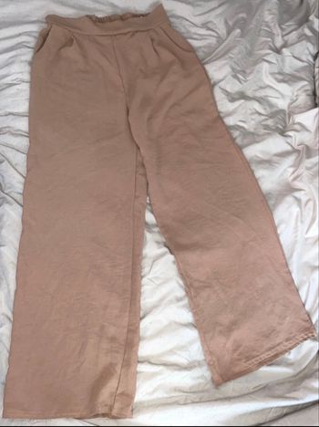 Pantalon large beige fluide léger 36