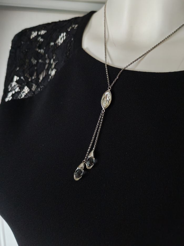Collier chaîne en argent goutte à facettes - photo numéro 6