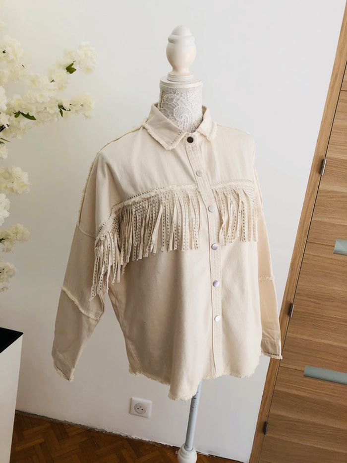 Veste légère à franges neuve taille XS Zara - photo numéro 2