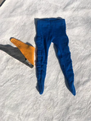 Collant et bandana manymonths natural woollies ruched footed leggings scarf