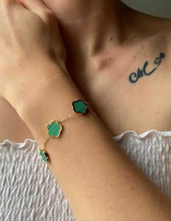 Bracelet fleur vert