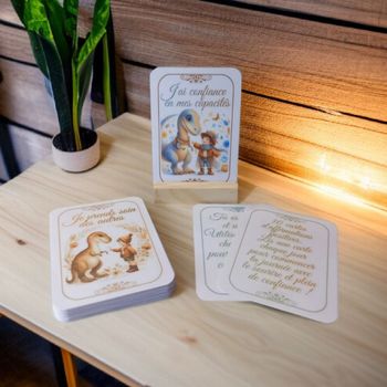 Cartes d'affirmations positives Dinosaure, Jeu éducatif bienveillant 