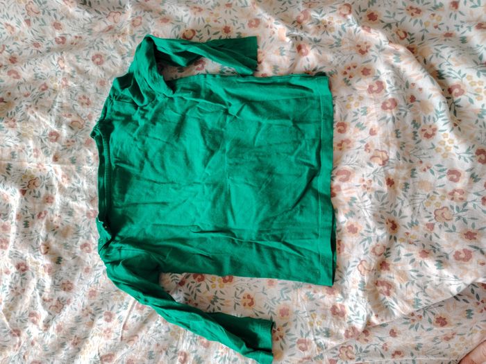 T-shirt à manches longues vert et motif animalier taille 92 cm - photo numéro 4