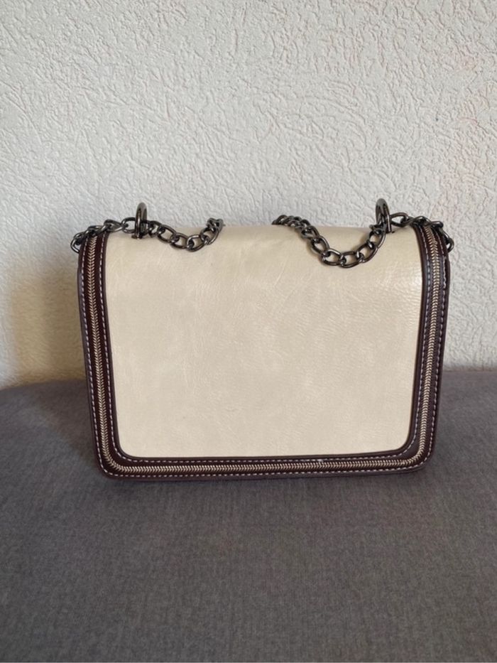 Sac fantaisie écru & marron dorée - photo numéro 2