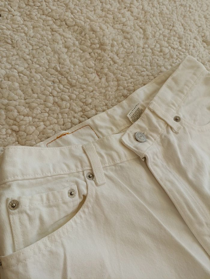 Fabriqué en 96, piece vintage authentique jean Levi's 521 blanc vintage 90s made in USA tapered - photo numéro 6