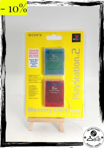Sony PlayStation 2 8MB Memory Card Red/Blue (2-Pack) sous blister ouvert