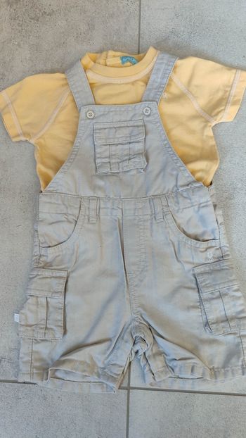 Salopette short et t-shirt 6mois