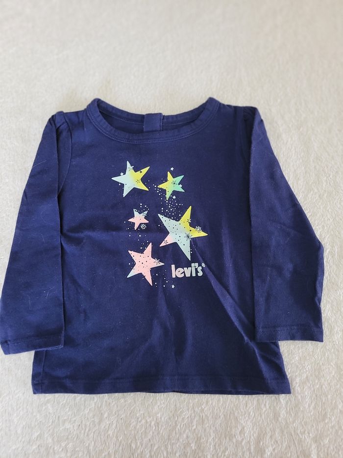 Lot tee-shirts manches longues levis 12 mois - photo numéro 3
