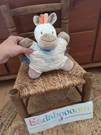 peluche doudou nattou Arthur le zèbre tbe