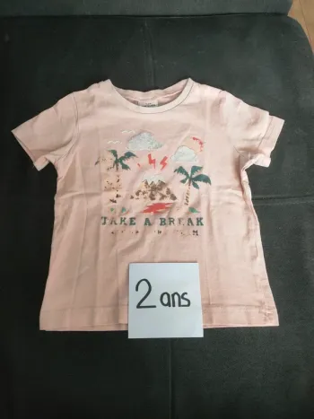 T-shirt rose garçon 2 ans tape à l'oeil
