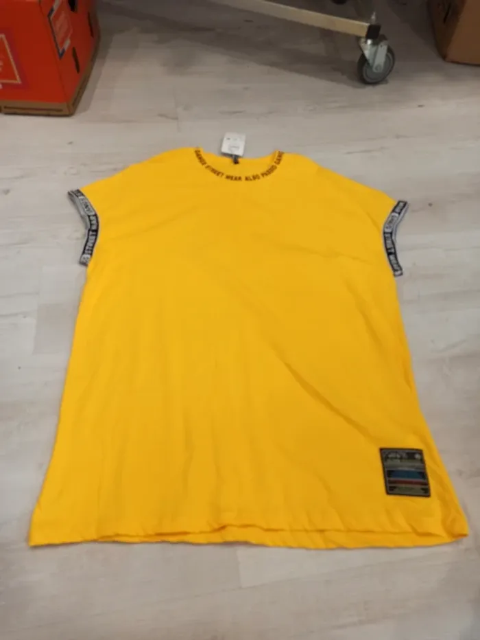 Tee shirt jaune uni homme xxl