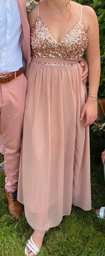Robe demoiselle d’honneur mariage rose beige