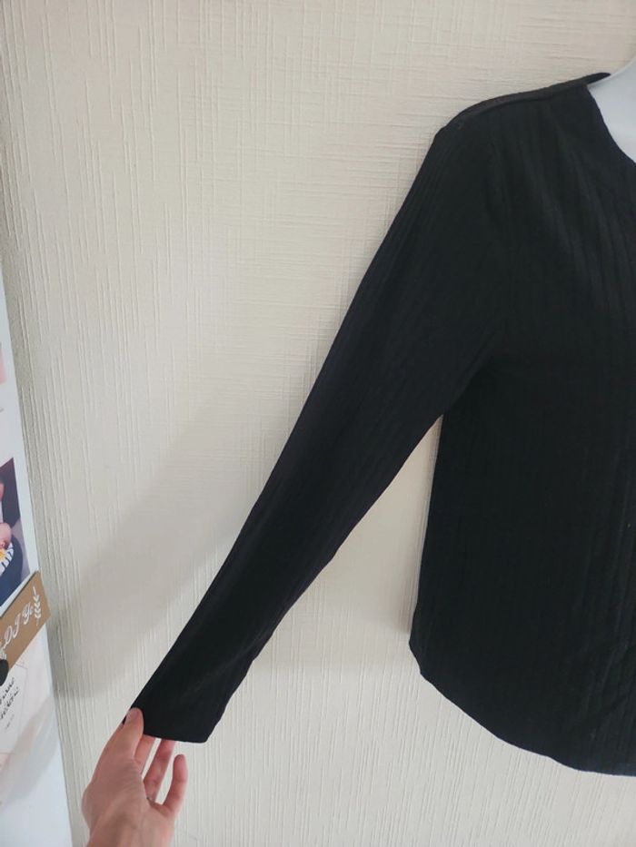 Tee-shirt manches longues détails croisés col V Kiabi 12 ans - photo numéro 4