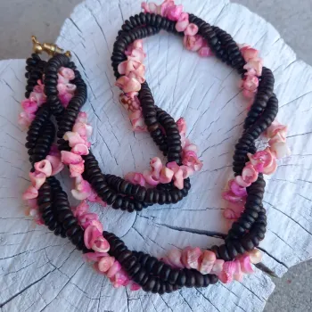 Collier vintage coquillages perles
