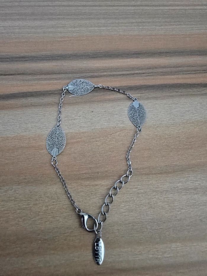 Bracelet feuille argenté - photo numéro 2