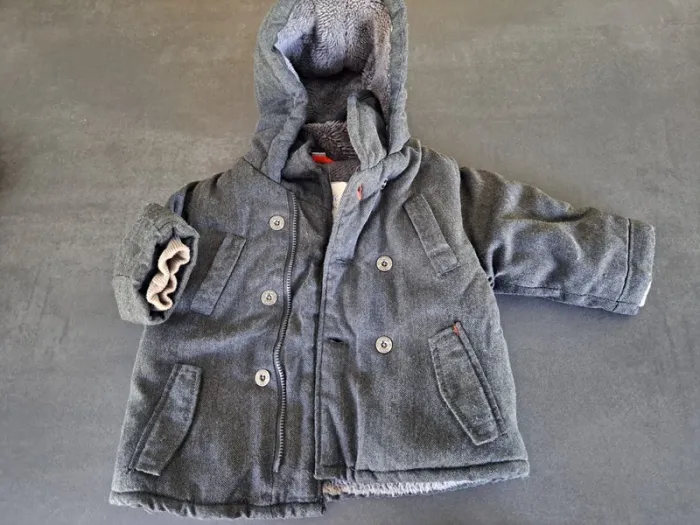 manteau chaud gris obaibi 1 an