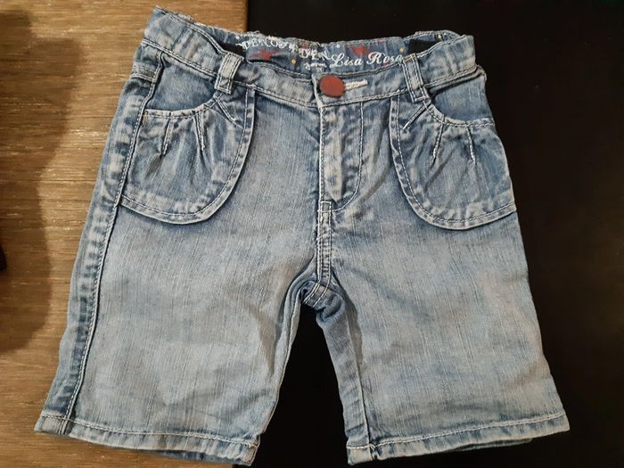 Short long pantacourt jean Lisa rose 3 ans